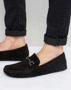 Asos Driving Shoes In Black Suede With Snaffle - Black