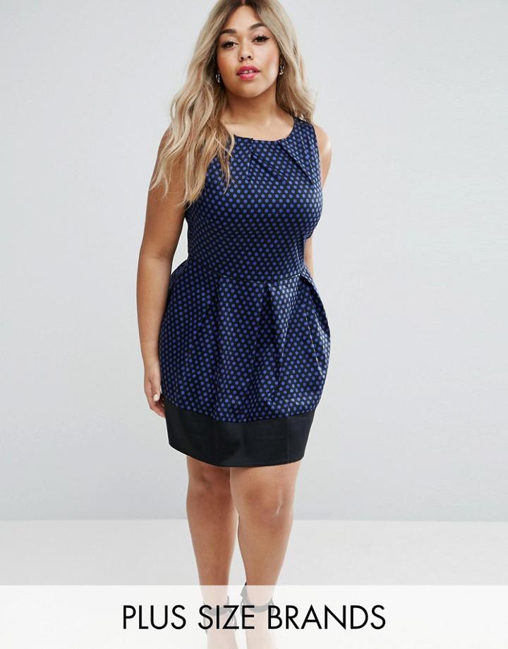 Closet Plus Skater Dress In Polka Dot - Blue