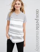 Asos Maternity Petite T-shirt In Block Print Stripe - Multi