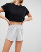 Pull & Bear Raw Edge Short - Gray