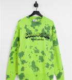 Collusion Unisex Tie-dye Sweatshirt With Embroidery-green