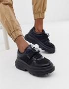 Simmi London Val Black Chunky Sneakers With Buckles