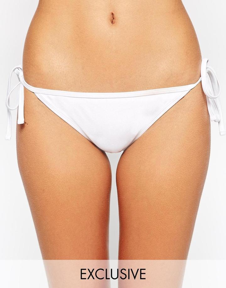 South Beach Mix And Match Tie Side Bikini Bottom - White