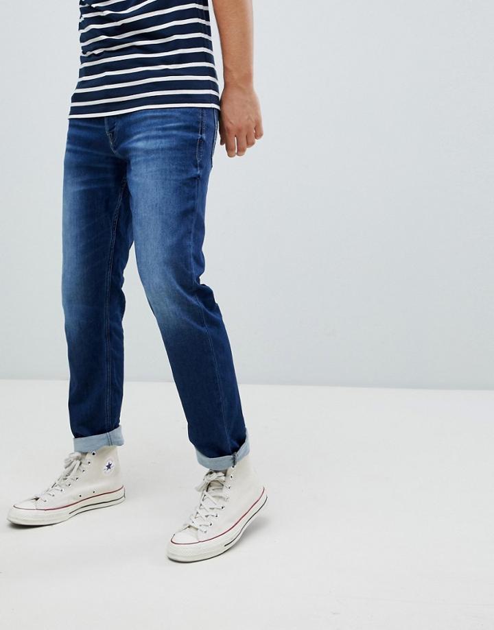 Jack & Jones Intelligence Leon Jeans In Slim Fit-blue