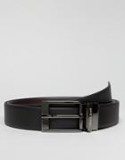 Armani Jeans Safiano Leather Reversible Belt In Black Brown - Black
