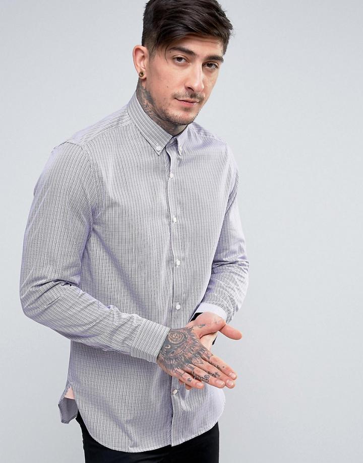 Ben Sherman Slim Fit Shirt In Pink Check - Pink