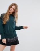 Monki High Neck Knitted Sweater - Green