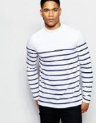 Asos Stripe Long Sleeve T-shirt With Turtleneck - White