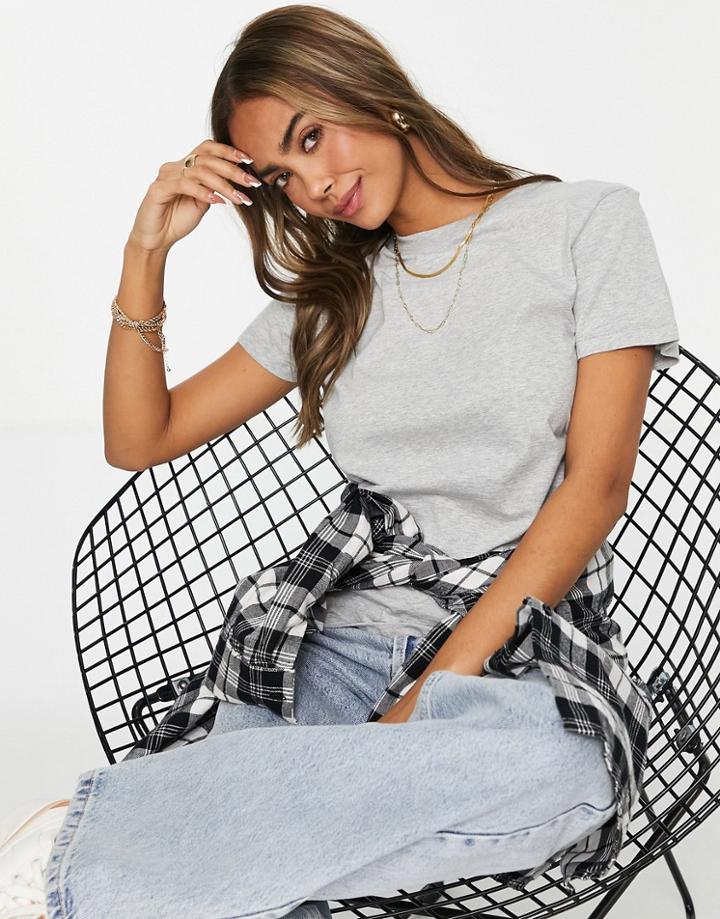 Asos Design Ultimate Cotton T-shirt With Crew Neck In Heather Gray - Gray-grey