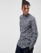 Selected Printed Ditzy Floral Shirt - Navy