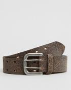 Asos Wide Leather Belt With Vintage Finish - Brown
