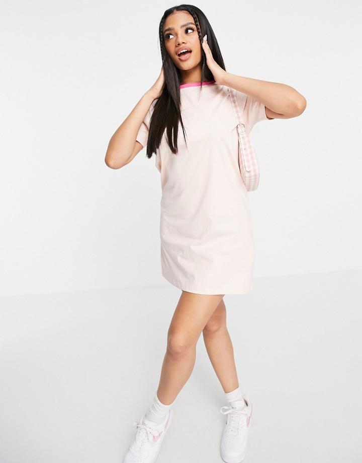 Brave Soul Lenie Ringer T-shirt Dress-pink