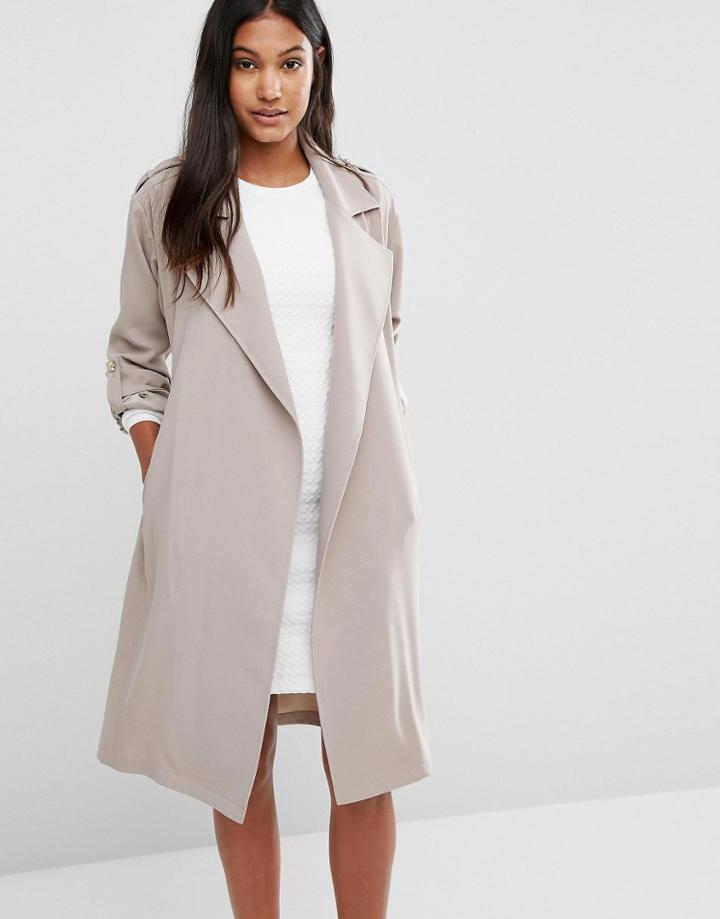 Supertrash Jasa Belt Detail Trench Jacket - Beige