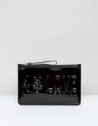 Love Moschino Patent Clutch Bag - Black