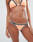 Seafolly Vibe Crochet Trim Bikini Bottom - Orange