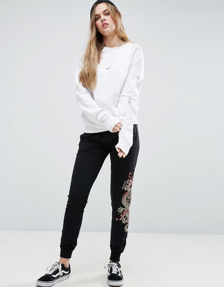 Criminal Damage Fire Joggers - Black