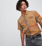Reclaimed Vintage Inspired Gold Baroque Shirt - Yellow