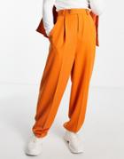 Asos Design Balloon Smart Pants In Bright Orange