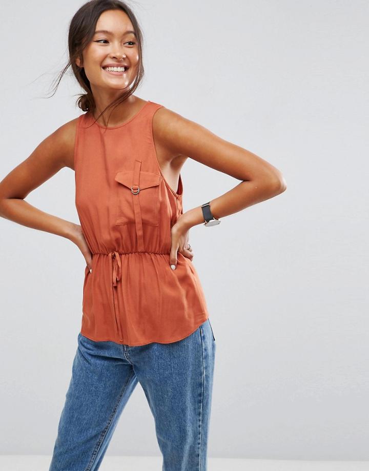 Asos Utility Tank With Hardware Details - Tan