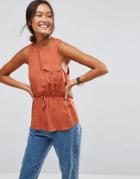Asos Utility Tank With Hardware Details - Tan