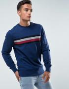 Tommy Hilfiger Lake Sweatshirt Icon Stripe Embroidery In Blue - Blue