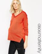 Asos Maternity Sweater With V Neck - Red