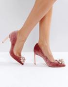 Ted Baker Peetch Embellished Mink Velvet Pumps - Pink