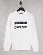 Dr Denim Snow Front Logo Sweatshirt In White