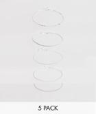 Asos Design Plus Skinny Mixed Chain Bracelet Pack In Silver - Gold