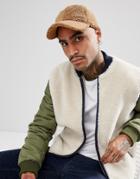 Asos Baseball Cap In Camel Borg - Beige