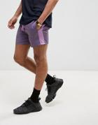 Asos Slim Runner Shorts With Contrast Side Stripe In Purple - Purple