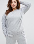 Asos Curve Sweatshirt With Asymmetric Panels - Gray