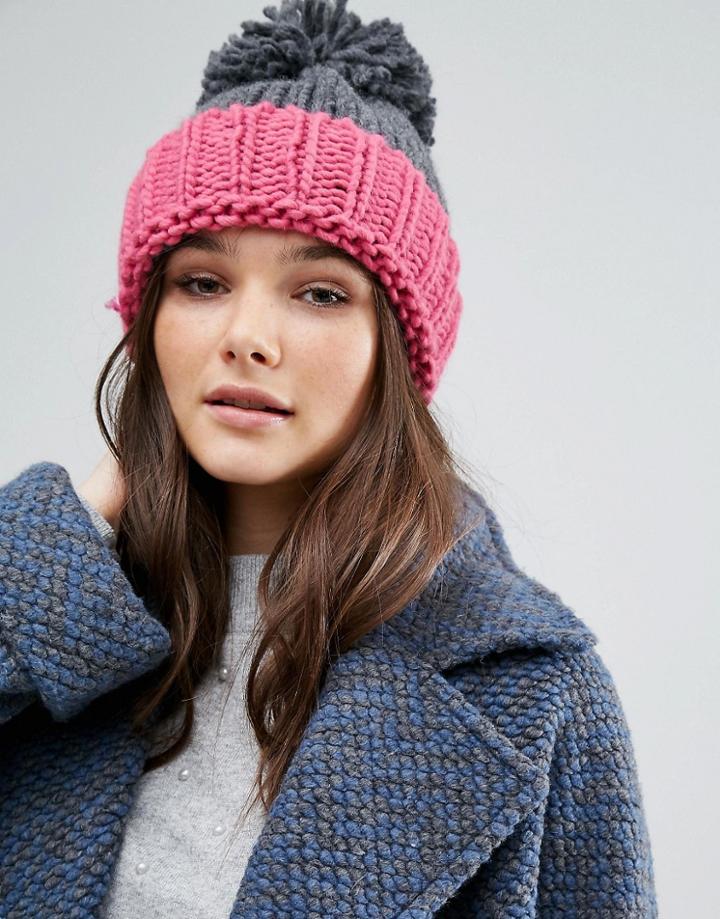 Helene Berman Oversized Beanie Hat - Gray