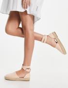 Truffle Collection Two Part Espadrille Sandals In Beige-neutral