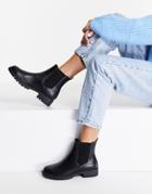 Accessorize Flat Ankle Boots With Metal Detail In Black