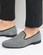 London Brogues Quilted Slipper Loafers - Gray