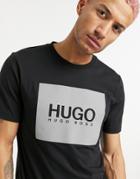 Hugo Reflective Box Logo Dolive T-shirt In Black