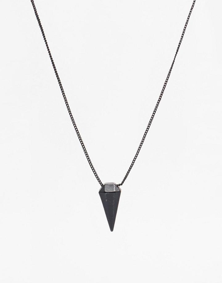 Icon Brand Crystal Necklace - Black