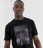 Asos Design Tall Game Of Thrones Relaxed Fit T-shirt - Black