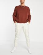 Selected Homme Organic Cotton Loose Tapered Utility Pants In White