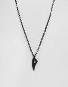 Seven London Necklace With Arrow In Matte Black - Black