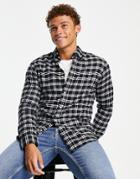 Selected Homme Check Flannel Shirt In White And Black