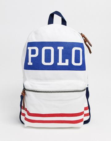 Polo Ralph Lauren Sports Logo Back Pack In White