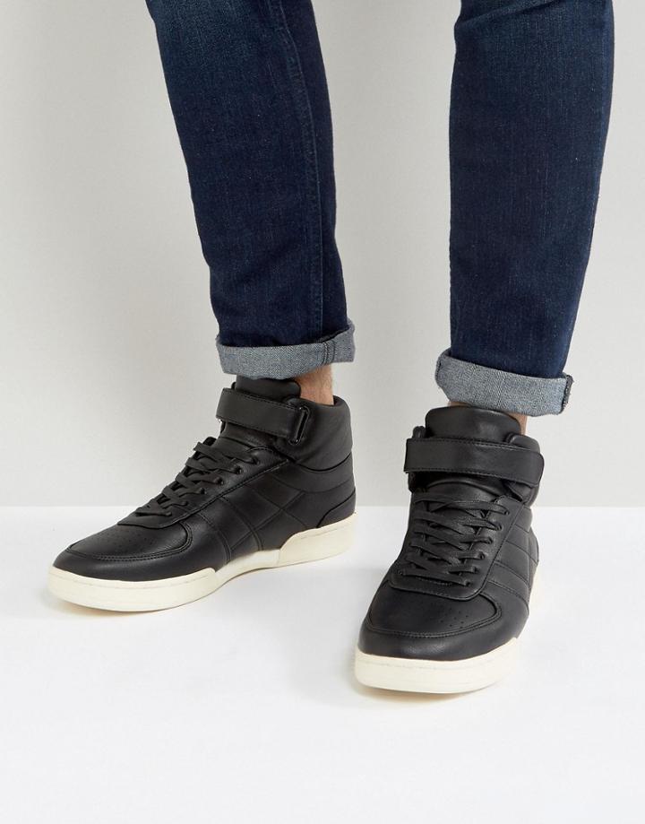 Asos High Top Sneakers In Black With Split Sole - Black