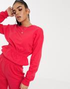 Asos Design Lounge Mix And Match Waist Detail Sweat-red