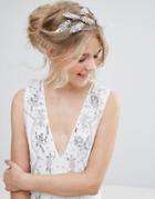 Aldo Leaf Hair Crown With Ribbon Fastening - Silver
