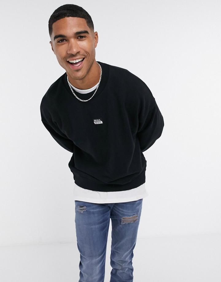 Topman Seoul Sweatshirt In Black