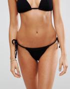 Asos Mix And Match Crinkle Tie Side Brazilian Bikini Bottom - Black