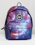 Hype Backpack In Purple Space Print - Purple