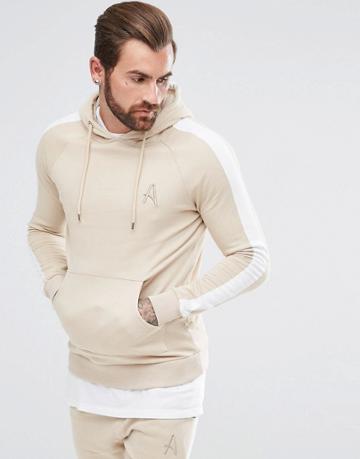 Aces Couture Muscle Hoodie In Stone - Stone